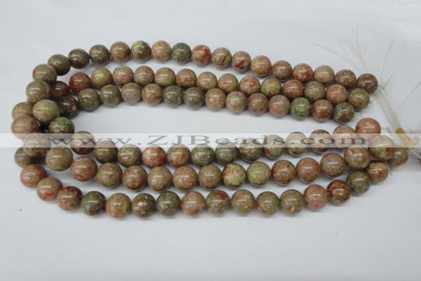 CRO380 15.5 inches 14mm round Chinese unakite beads wholesale