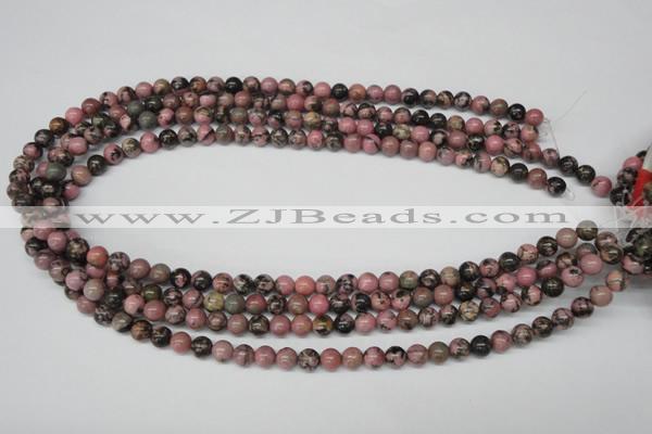 CRO51 15.5 inches 6mm round rhodonite gemstone beads wholesale