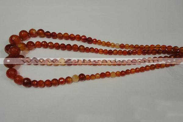 CRO700 15.5 inches 6mm – 14mm faceted round red agate beads