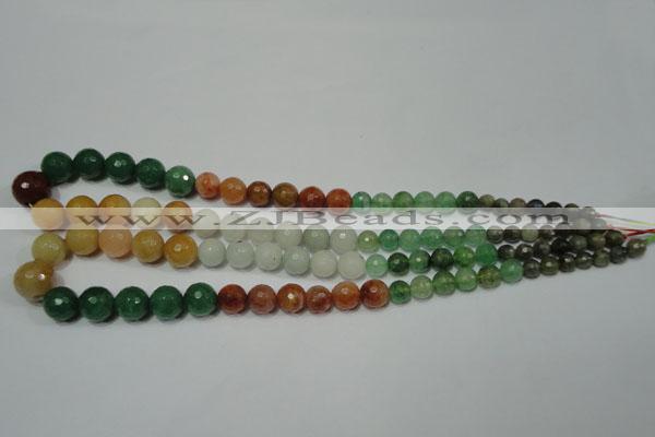 CRO722 15.5 inches 6mm – 14mm faceted round mixed candy jade beads