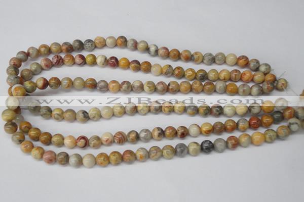 CRO84 15.5 inches 8mm round crazy lace agate beads wholesale
