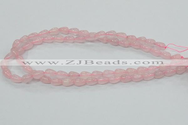 CRQ61 15.5 inches 8*10mm teardrop natural rose quartz beads wholesale