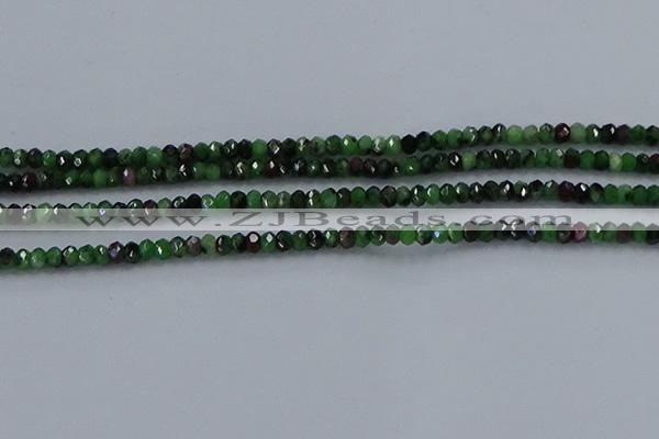 CRZ751 15.5 inches 2.5*4mm faceted rondelle ruby zoisite beads