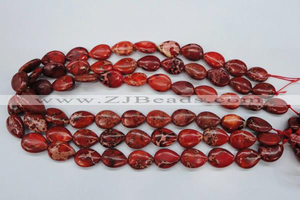 CSE174 13*18mm flat teardrop dyed natural sea sediment jasper beads