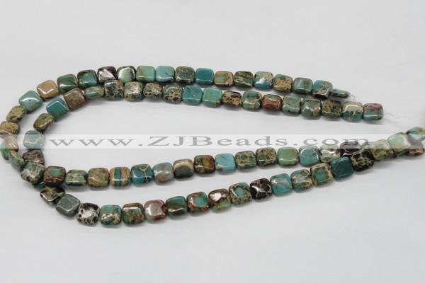 CSE5018 15.5 inches 10*10mm square natural sea sediment jasper beads