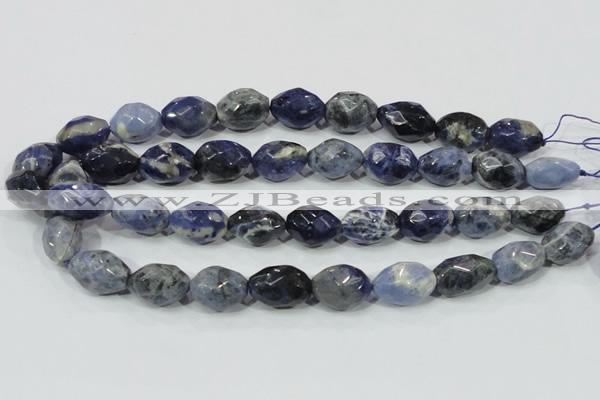 CSO102 15.5 inches 15*20mm faceted nugget sodalite gemstone beads