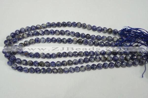 CSO302 15.5 inches 8mm faceted round Brazilian sodalite beads