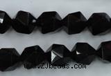 CSQ354 15.5 inches 12mm faceted nuggets smoky quartz beads