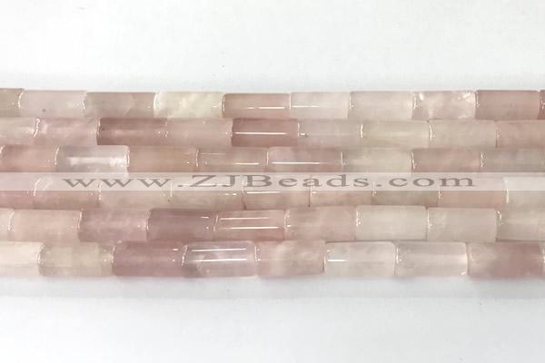 CTB1033 15 inches 8*16mm - 8*18mm tube rose quartz beads