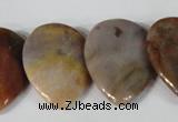 CTD10 Top drilled 22*30mm flat teardrop jasper gemstone beads