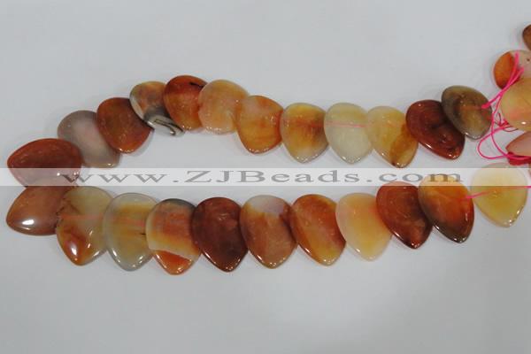 CTD14 Top drilled 22*30mm flat teardrop agate gemstone beads