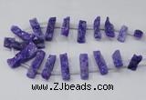 CTD1650 Top drilled 10*20mm - 15*40mm freeform druzy agate beads