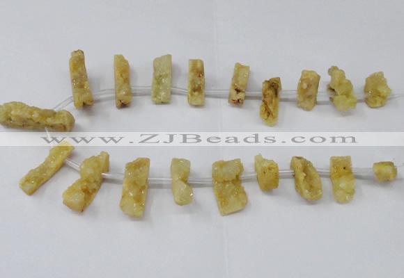 CTD1652 Top drilled 10*20mm - 15*40mm freeform druzy agate beads