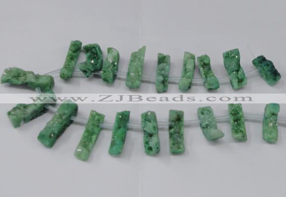 CTD1654 Top drilled 10*20mm - 15*40mm freeform druzy agate beads