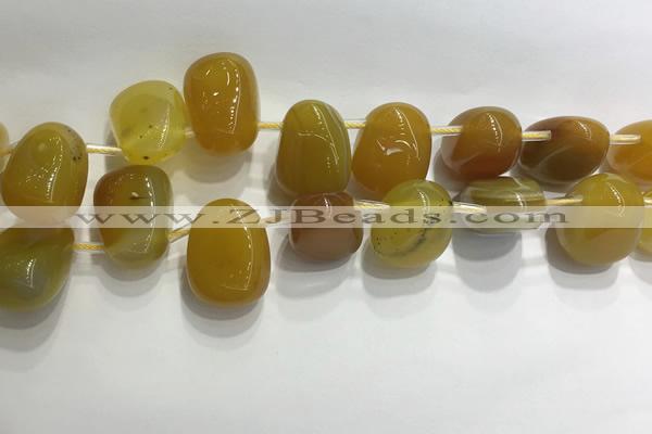 CTD2121 Top drilled 15*25mm - 18*25mm freeform agate beads