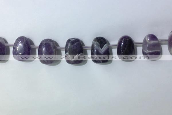 CTD2144 Top drilled 15*25mm - 18*25mm freeform dogtooth amethyst beads