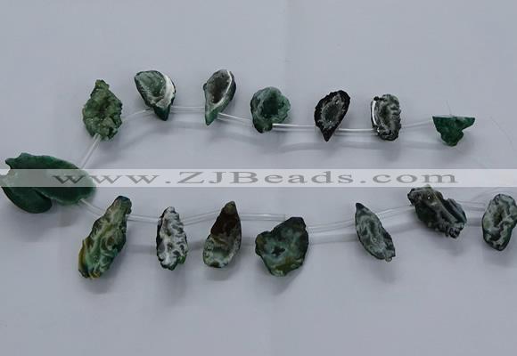 CTD2505 Top drilled 15*20mm - 25*35mm freeform druzy agate beads