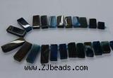 CTD2545 Top drilled 12*20mm - 15*40mm rectangle agate gemstone beads