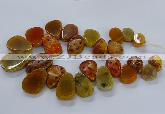 CTD2549 Top drilled 18*25mm - 30*40mm freeform agate gemstone beads