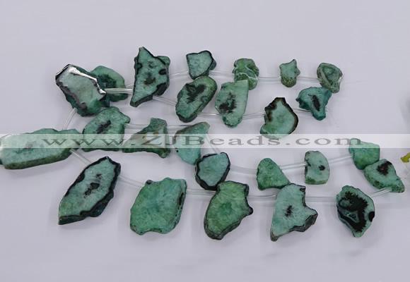 CTD2750 Top drilled 18*25mm - 25*50mm freeform druzy agate beads