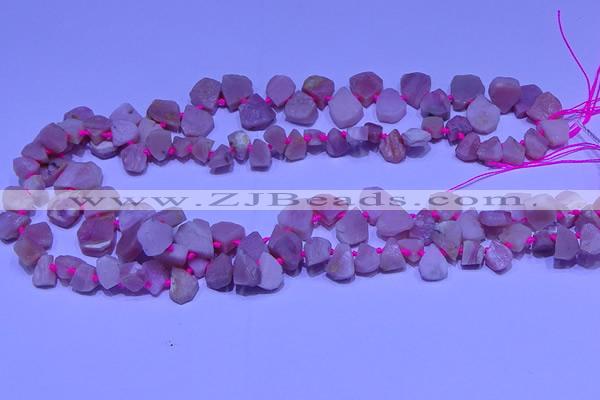 CTD3857 Top drilled 8*10mm - 10*12mm freeform pink opal beads