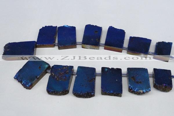 CTD655 Top drilled 15*25mm - 25*40mm freeform plated quartz beads