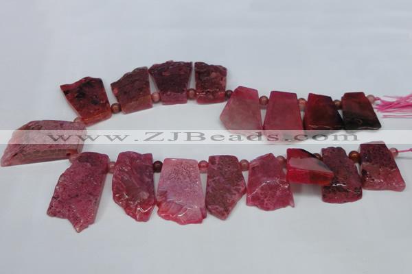 CTD658 Top drilled 25*40mm - 30*55mm freeform agate beads