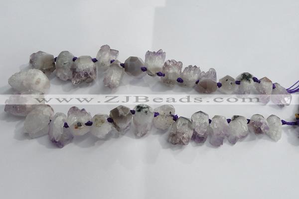 CTD953 Top drilled 10*15mm - 18*25mm nuggets druzy amethyst beads