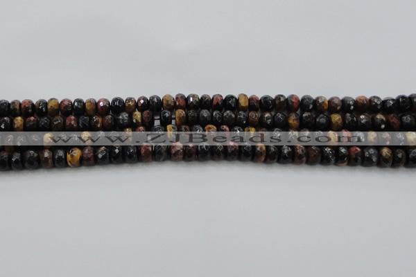 CTE1481 15.5 inches 5*8mm faceted rondelle mixed tiger eye beads