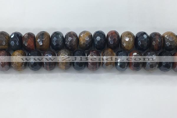 CTE2107 12*18mm faceted rondelle AB-color mixed tiger eye beads