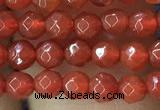 CTG1113 15.5 inches 3mm faceted round tiny red agate beads