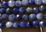 CTG1192 15.5 inches 3mm faceted round tiny blue spot stone beads