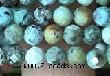 CTG1212 15.5 inches 4mm faceted round tiny African turquoise beads