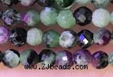 CTG1315 15.5 inches 3mm faceted round ruby zoisite beads