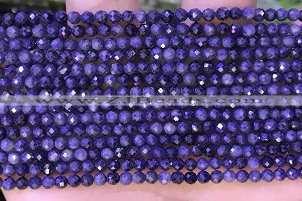 CTG1334 15.5 inches 3mm faceted round sapphire beads wholesale