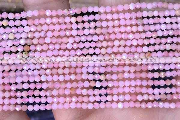 CTG1430 15.5 inches 2mm faceted round pink opal beads