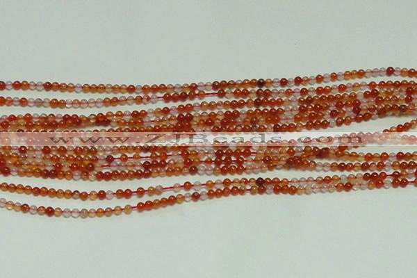 CTG153 15.5 inches 3mm round grade A tiny red agate beads wholesale