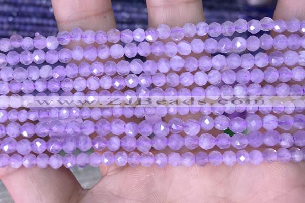 CTG1532 15.5 inches 4mm faceted round lavender amethyst beads