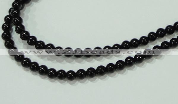 CTG20 15.5 inches 4mm round B grade tiny black agate beads