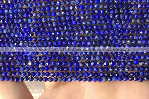 CTG2159 15 inches 2mm,3mm faceted round lapis lazuli beads