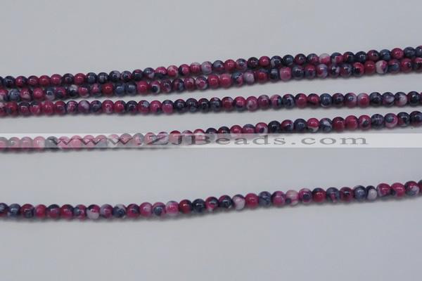 CTG453 15.5 inches 3mm round tiny dyed rain flower stone beads