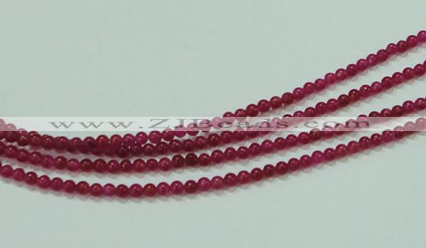 CTG57 15.5 inches 2mm round tiny dyed white jade beads wholesale