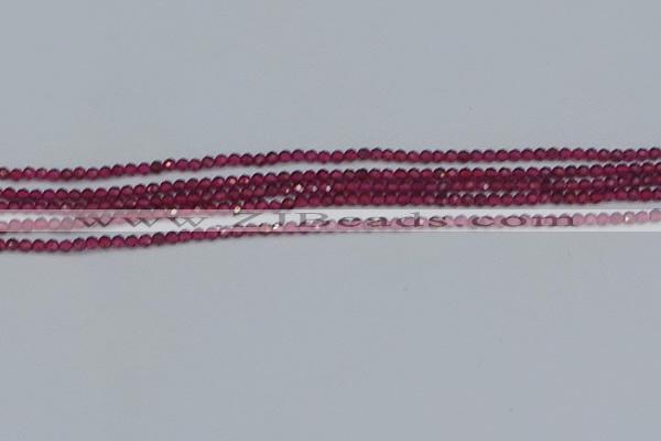 CTG617 15.5 inches 2mm faceted round mozambique red garnet beads