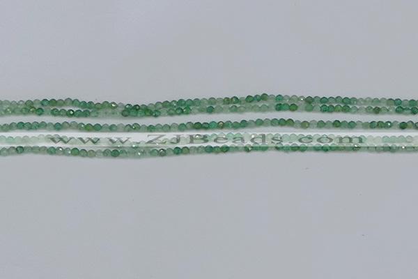 CTG627 15.5 inches 2mm faceted round green strawberry quartz beads