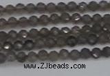 CTG639 15.5 inches 2mm faceted round smoky black obsidian beads