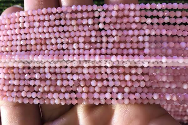 CTG732 15.5 inches 2mm faceted round tiny pink opal beads