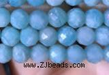 CTG767 15.5 inches 5mm faceted round tiny amazonite gemstone beads