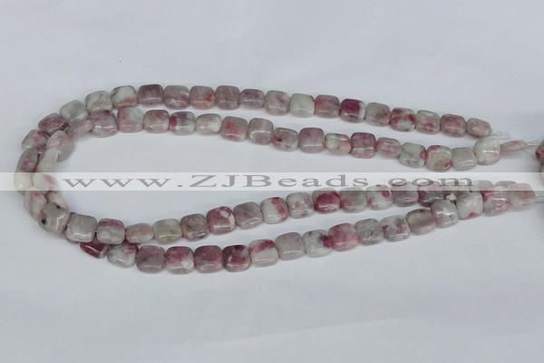 CTO207 15.5 inches 12*12mm square pink tourmaline gemstone beads