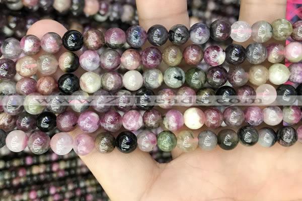 CTO671 15.5 inches 7mm round natural tourmaline beads wholesale