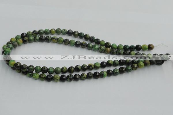 CTP03 15.5 inches 8mm round yellow green pine gemstone beads wholesale